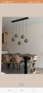 Mooie Hanglamp Rolf, Rakel, Fonq  met 5 smoke kapjes, Huis en Inrichting, Ophalen, Light en Living, Zo goed als nieuw, Glas
