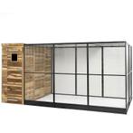 Aluminium Volière met nachthok en sluis R10