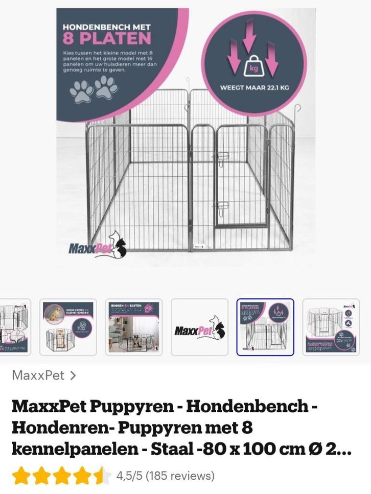 Stalen puppyren, Dieren en Toebehoren, Hondenbenches, Zo goed als nieuw, Ophalen