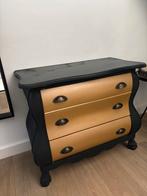 Mat Zwart/Goud Buikkastje met 3 Lades, Huis en Inrichting, Kasten | Ladekasten, Ophalen, Gebruikt, 50 tot 100 cm, 3 of 4 laden