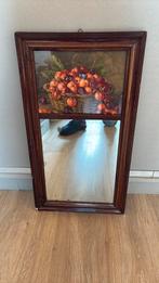 Spiegel met schaal kersen afbeelding, Antiek en Kunst, Ophalen of Verzenden, Rechthoekig, Minder dan 50 cm