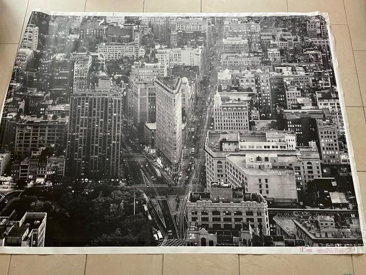 Canvas muurdoek / schilderij Flat Iron Building, Huis en Inrichting, Woonaccessoires | Schilderijen, Tekeningen en Foto's, Gebruikt