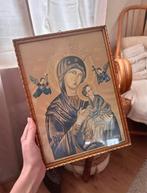 Schilderij met gouden lijst van maria en jezus, Antiek en Kunst, Antiek | Religie, Ophalen of Verzenden