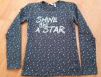 Mooi donkergrijs shirt met zilveren sterren, Bampidamo, 146, Meisje, Zo goed als nieuw, Shirt of Longsleeve, Bampidano