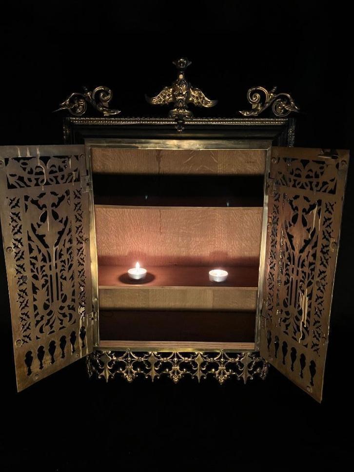 antieke koperen tabernakel uit religieuze instelling, Antiek en Kunst, Antiek | Religie, Ophalen