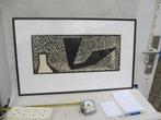 Abstracte linosnede [maker onbekend], Ophalen of Verzenden