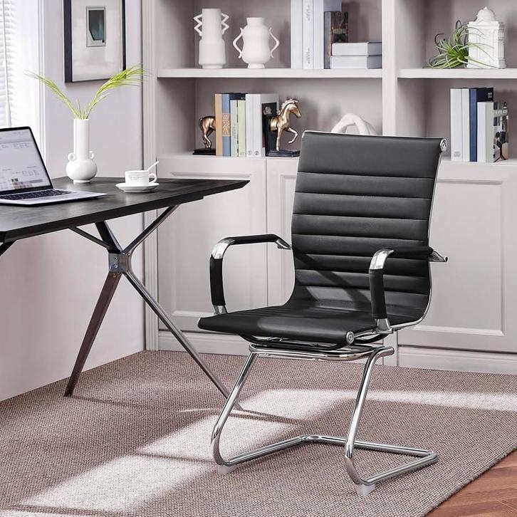 Nieuw. Yaheetech Set van 2 bureaustoelen, Huis en Inrichting, Bureaustoelen, Nieuw, Zwart, Ergonomisch, Ophalen of Verzenden