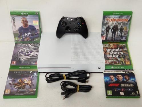 Xbox One S 1TB + 6 Games + Controller & Kabels, Spelcomputers en Games, Spelcomputers | Xbox One, Zo goed als nieuw, Xbox One S