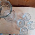 waterkan + glazen, Huis en Inrichting, Keuken | Servies, Glas of Glazen, Ophalen of Verzenden, Effen, Glas