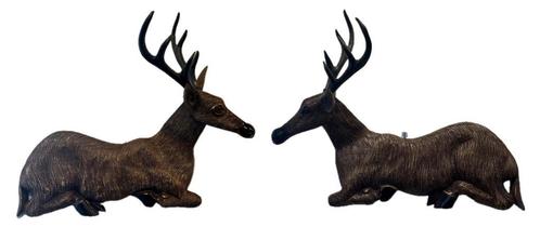 Handgemaakte houten hangende herten - SET, Antiek en Kunst, Kunst | Beelden en Houtsnijwerken, Ophalen