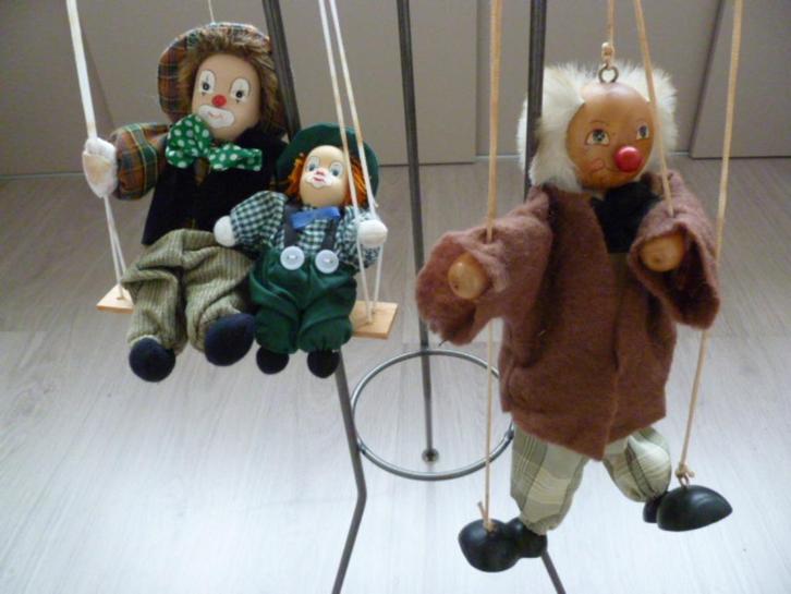 2 x Antieke marionetten poppen. Nog in goede staat., Antiek en Kunst, Antiek | Speelgoed, Ophalen of Verzenden