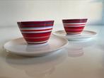 2 Iittala Origo Eierdop Schotel Rood Roze Häberli Nieuwstaat, Huis en Inrichting, Keuken | Servies, Overige typen, Nieuw, Ophalen of Verzenden