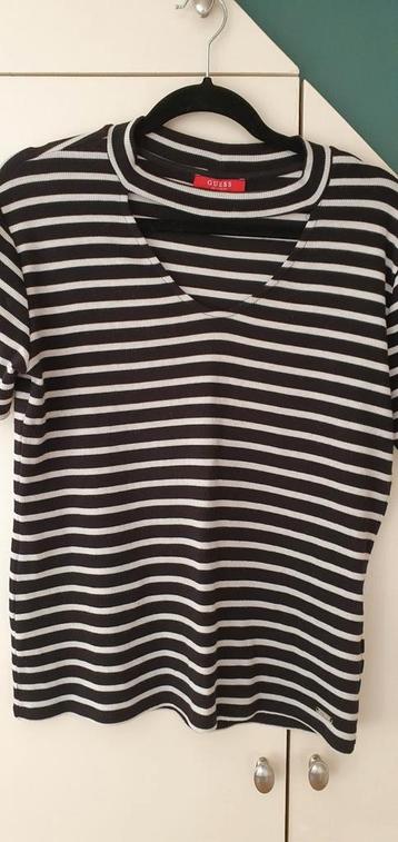 GUESS TSHIRT...zwart/creme...MAAT XL...ZGAN beschikbaar voor biedingen