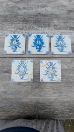 drie antieke Delfsblauwe tegeltjes, 13x13, Ophalen of Verzenden