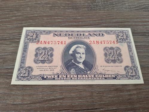 Prachtig+ biljet 2,5 gulden 1945, muntbiljet Wilhelmina, Postzegels en Munten, Bankbiljetten | Nederland, Ophalen of Verzenden