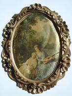 MINIATUUR SCHILDERIJTJE, Satijn,  Rococo Style, Italy, Ophalen of Verzenden