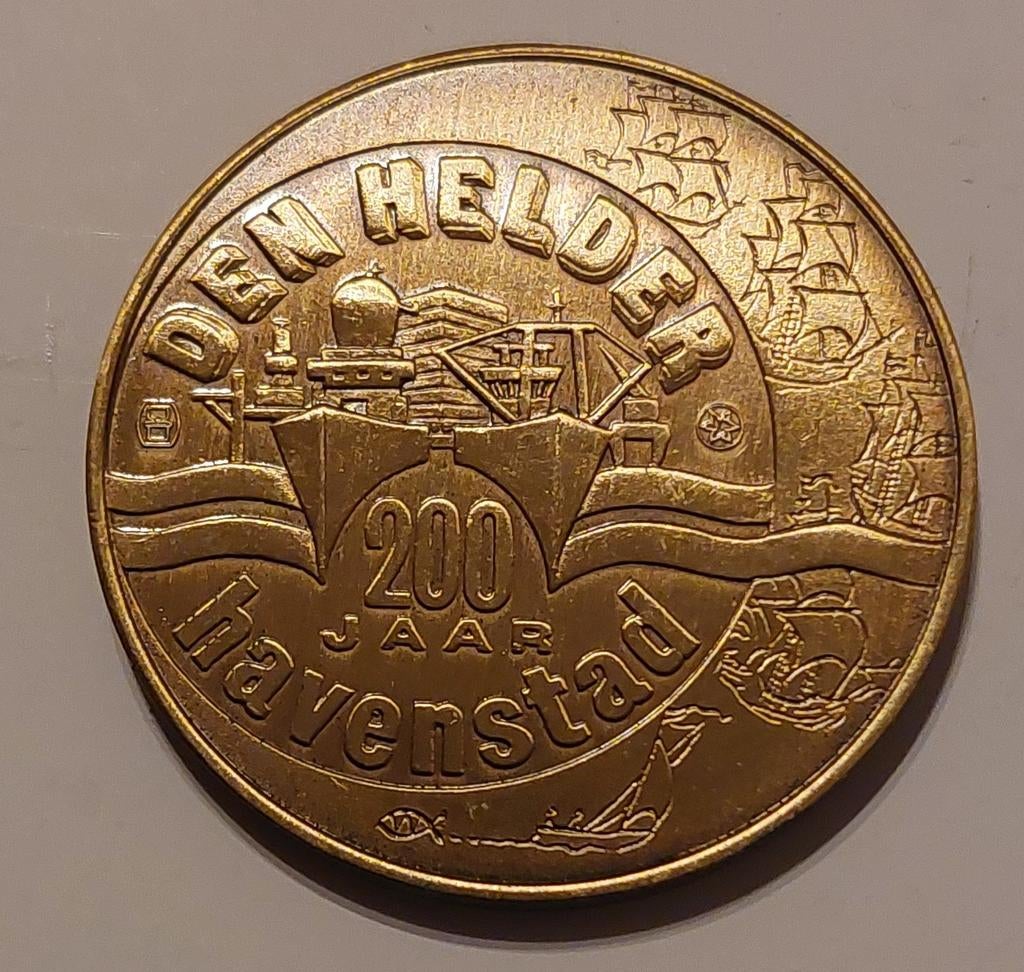Penning 1988 Den Helder 200 jaar havenstad, Postzegels en Munten, Munten | Nederland, Ophalen of Verzenden, Koningin Beatrix
