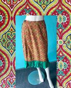 Vintage jaren 70 batik rok maat 36, Bruin, Verzenden, Vintage, Knielengte