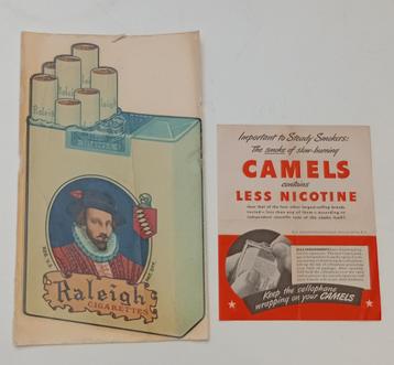 Tweede Wereldoorlog USA Tabak Reclame Sigaret Camel Raleigh beschikbaar voor biedingen