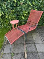 Lounge stoelset met benenbankje en tafeltje, Tuin en Terras, Ophalen, Zo goed als nieuw, Metaal