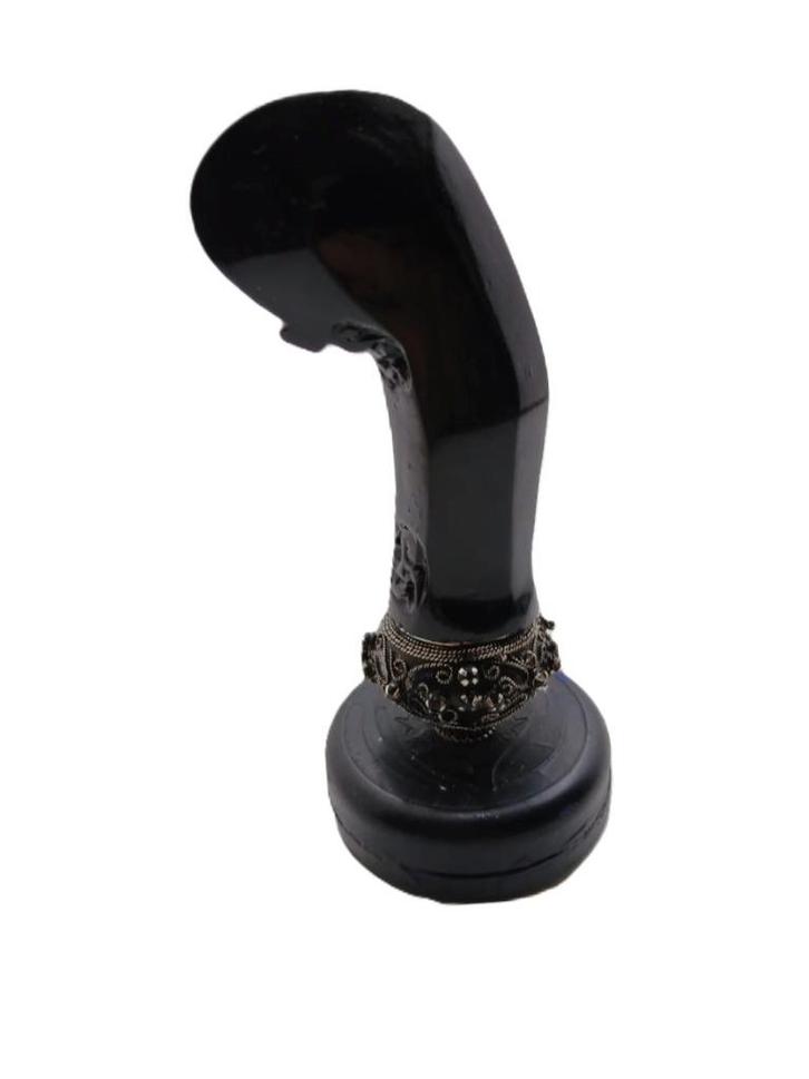 Javaanse Keris Greep van Zwart Sonohout Met Selut H91, Antiek en Kunst, Kunst | Niet-Westerse kunst, Verzenden