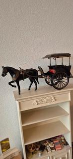 Antieke Blikken Paard en Wagen - 49x22cm, Ophalen of Verzenden