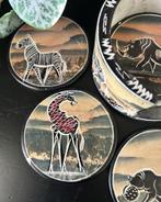 Onderzetters african animals speksteen vintage, Ophalen of Verzenden, Gebruikt, Glas of Kopje