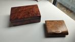 Een wortel houten snuifdoos en een doosje van Thuja hout, Ophalen of Verzenden