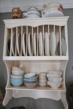 Mooi roomwitte bordenrek, Zo goed als nieuw, Minder dan 100 cm, 25 tot 50 cm, 50 tot 100 cm