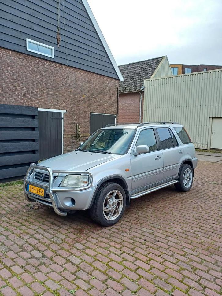 Honda CR-V 2.0 I AUT 2001 Grijs, Auto's, Honda, Bedrijf, CR-V, ABS, Airbags, Airconditioning, Lederen bekleding, Lichtmetalen velgen