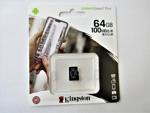 Kingston micro SD kaart 64GB nieuw, Audio, Tv en Foto, Fotografie | Geheugenkaarten, Nieuw, SD, 64 GB, Smartphone, Ophalen of Verzenden
