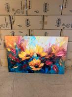 Canvas wanddecoratie kunst bloemen schilderij 120x80cm, Ophalen of Verzenden, Nieuw