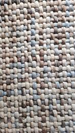 Wollen Vloerkleed 190x280 cm - beige/lichtblauw/bruin, Huis en Inrichting, Ophalen, 150 tot 200 cm, 200 cm of meer, Zo goed als nieuw