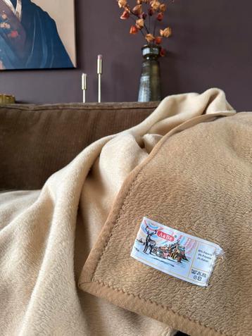 Vintage AaBe 2 persoons deken (160x250) | Crème - camel beschikbaar voor biedingen