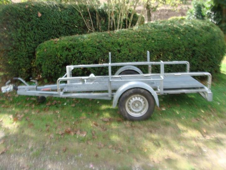 Aanhanger, trailer voor vervoer van motorfietsen en fietsen, Auto diversen, Aanhangers en Bagagewagens, Gebruikt, Ophalen