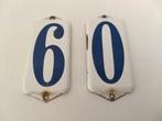2 vintage emaille huisnummer bordjes, Ophalen