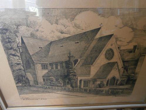 Rotterdam, NOORD, tek. Heilige Familiekerk  Van KLOUWEN, Antiek en Kunst, Kunst | Tekeningen en Foto's, Ophalen of Verzenden