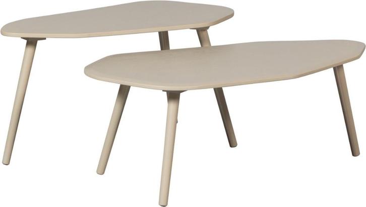 WOOOD Davina Bijzettafels - MDF - Dust - 40x90x50, Huis en Inrichting, Tafels | Salontafels, Nieuw, Rond, Eikenhout, Verzenden