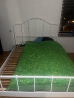 2 persoons bed IKEA SAGSTUA, Huis en Inrichting, Slaapkamer | Bedden, 160 cm, Metaal, Wit, Zo goed als nieuw