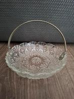 Kristallen schaal met zilveren handvat, Ophalen of Verzenden