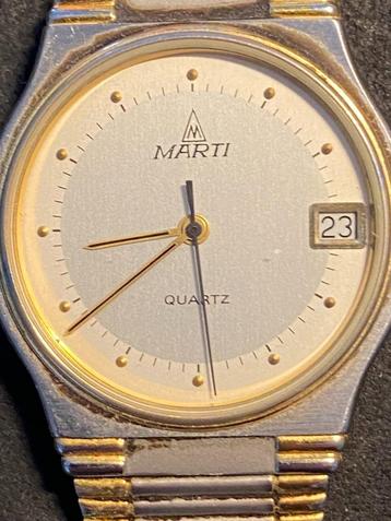 Herenhorloge Marti Quartz MR 4476 zilver goudkleurig Vintage