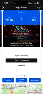 2 kaarten (zitplaatsen) voor muziekfeest van het jaar, Tickets en Kaartjes, Twee personen, December