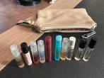 Klei tasje met 10 parfum proefjes, Ophalen of Verzenden, Zo goed als nieuw