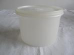Tupperware vintage voorraadbus met deksel transparant wit, Ophalen of Verzenden, Gebruikt, Wit, Bus of Trommel
