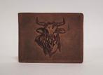 Stier leren portemonnee bruin portefeuille leder wallet, Info@deconoord.nl, Bruin, Deco Noord, Nieuw