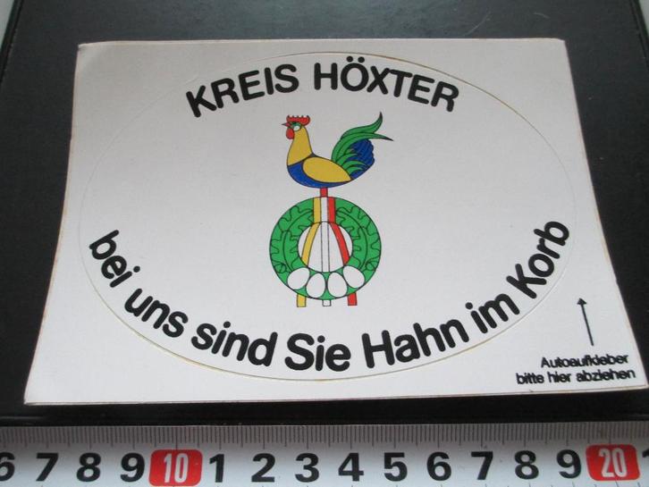 sticker kreis höxter bei uns sind sie hahn im korb - haan, Verzamelen, Stickers, Zo goed als nieuw, Ophalen