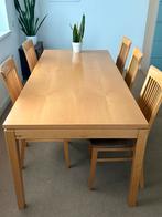 Prachtige eetkamerset hout, eettafel 200x90cm met 10 stoelen, Huis en Inrichting, Ophalen, Zo goed als nieuw