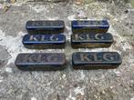 Vintage Blauwe KLG Bougie Blikjes 6 stuks, Ophalen of Verzenden, Gebruikt, Overige, Overige merken