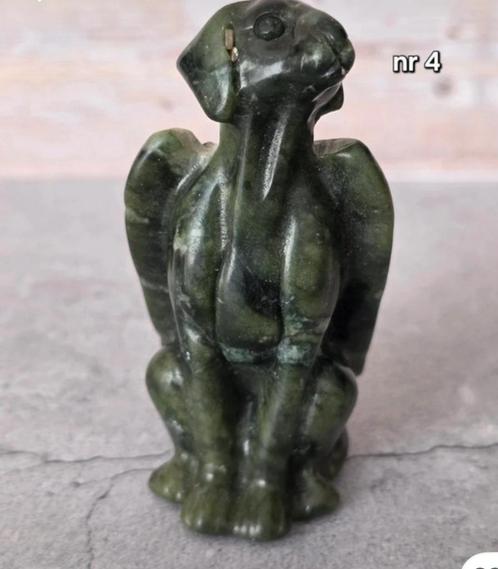 Groene jade edelsteen engelen hond, Sieraden, Tassen en Uiterlijk, Edelstenen, Ophalen of Verzenden
