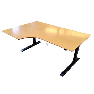 Elektrisch Zit Sta Hoekbureau Zwart Beuken 160 x 110/80 Link beschikbaar voor biedingen
